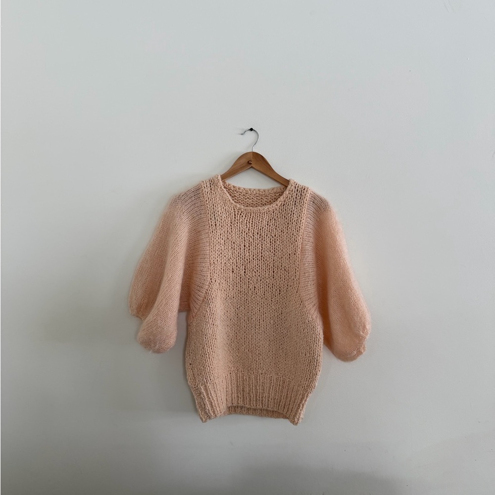 Vintage Leoniak Wool/Mohair RARE Boucle Sweater Light Pastel Peach